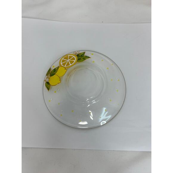 Lemons Cup And Saucer Set Yellow Glass Floral Vintage Retro Rare Find - Picture 5 of 16
